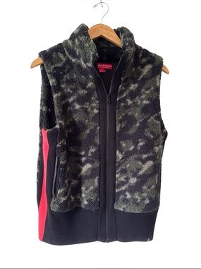 Krimson Klover Camo Fleece Vest Green Black Pink Womens Large Sporty Skiing